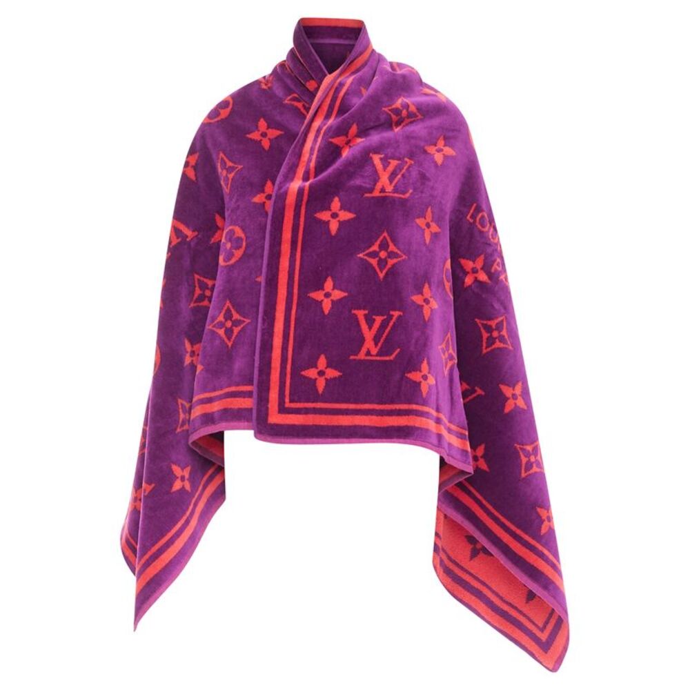 LOUIS VUITTON Vuittamins pink purple cotton LV monogram beach towel - Picture 2 of 10
